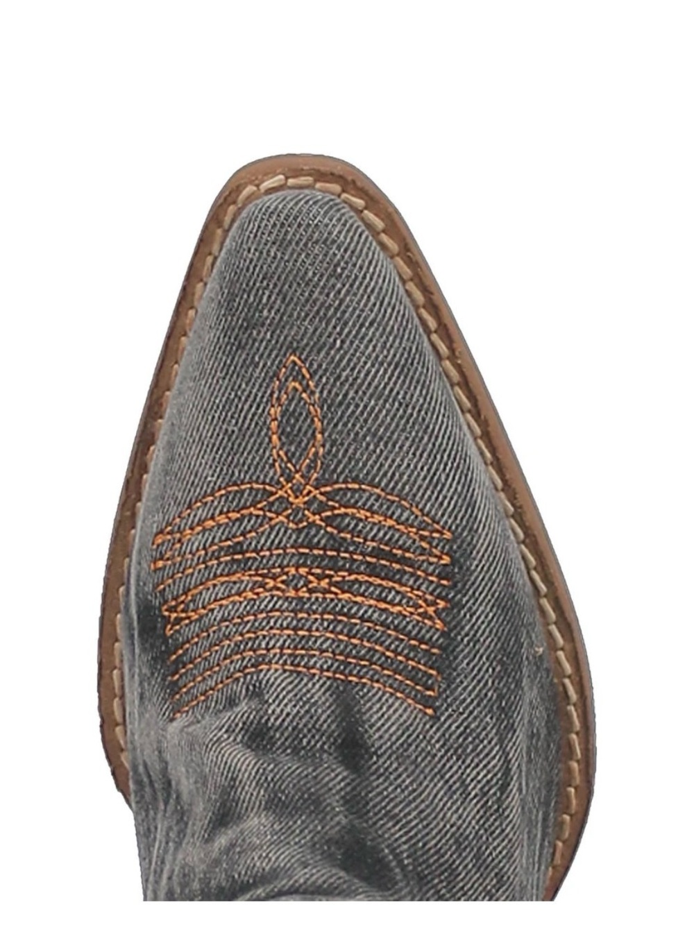 NWB Dingo Women's Distressed Gray Cowboy Boot with Orange Stitching Size 8 - Picture 8 of 9